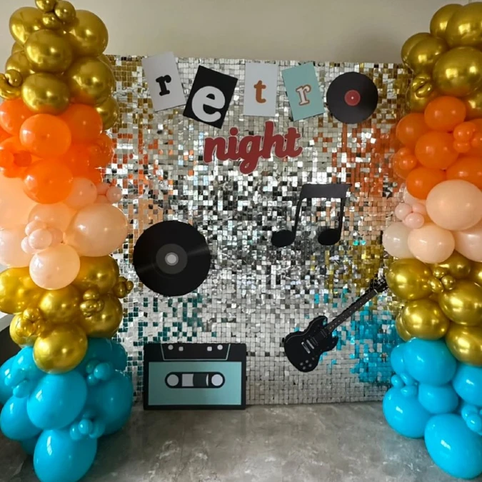 Shimmering Retro Night Backdrop