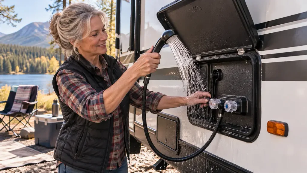 Do Not Forget the Exterior Shower and Spray Ports