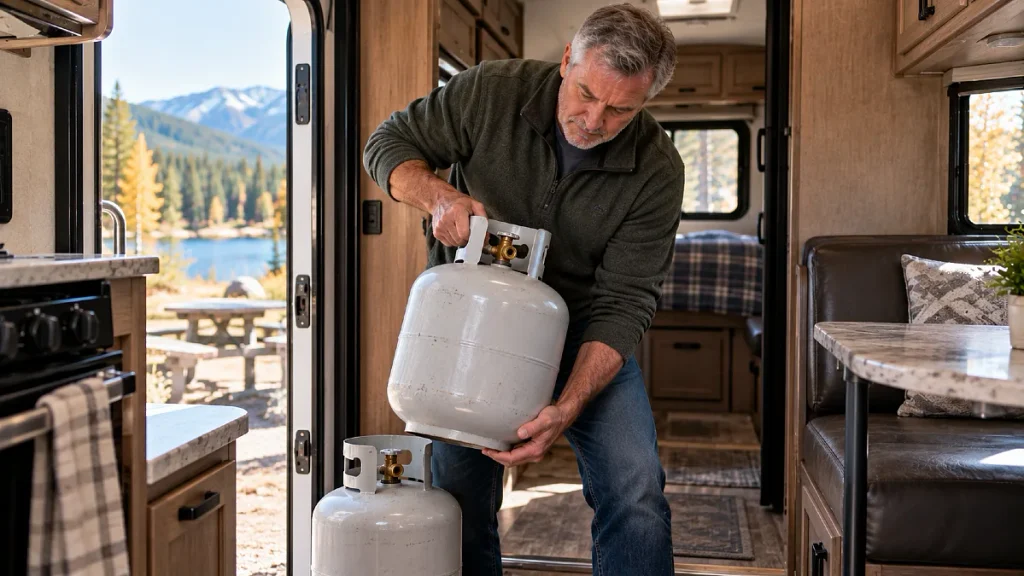 Remove Portable Propane Cylinders From the RV Interior