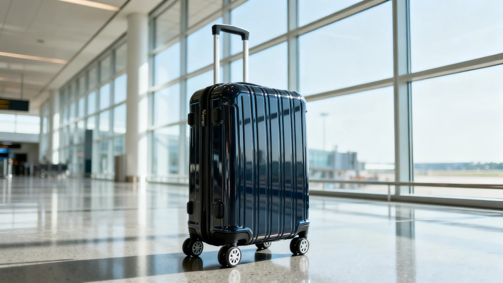 543 Using Plain Black Hard-Shell Suitcases