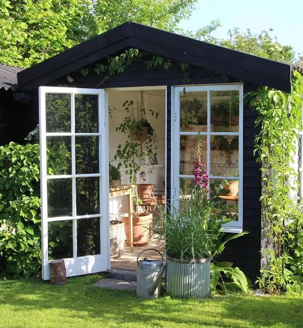 Charming Black Greenhouse