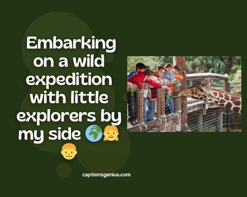 Children Dat Out At Zoo Captions For Instagram  - Embarking on a wild expedition with little explorers by my side 🌍👧👦