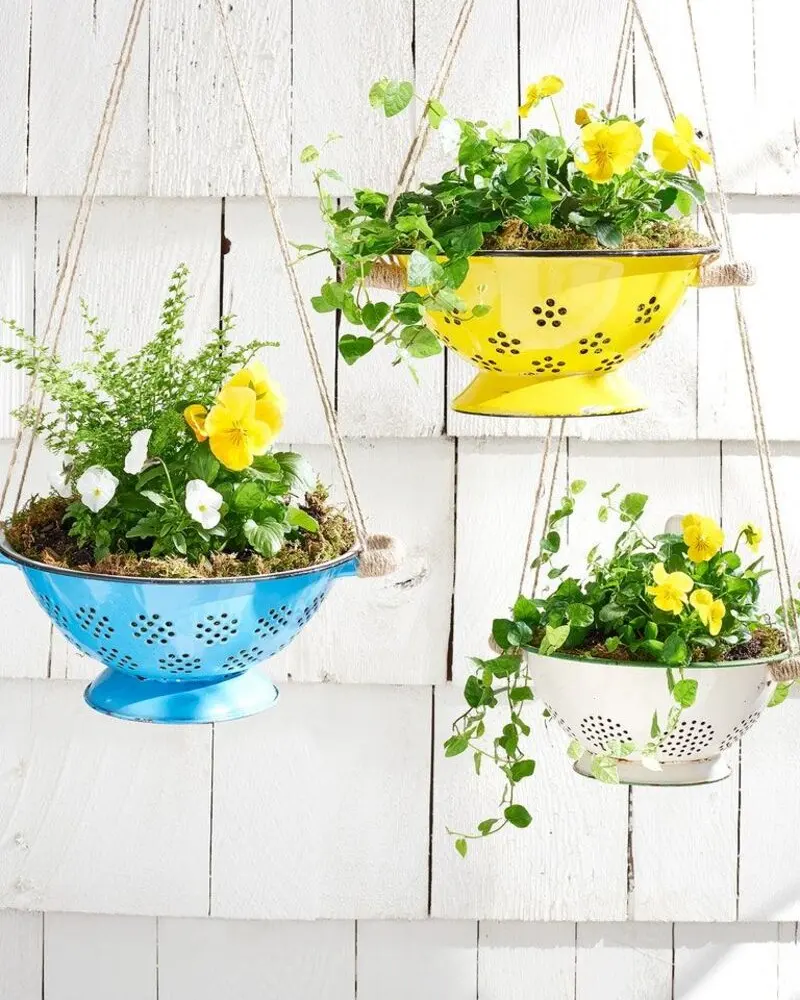 Colander Hanging Planters