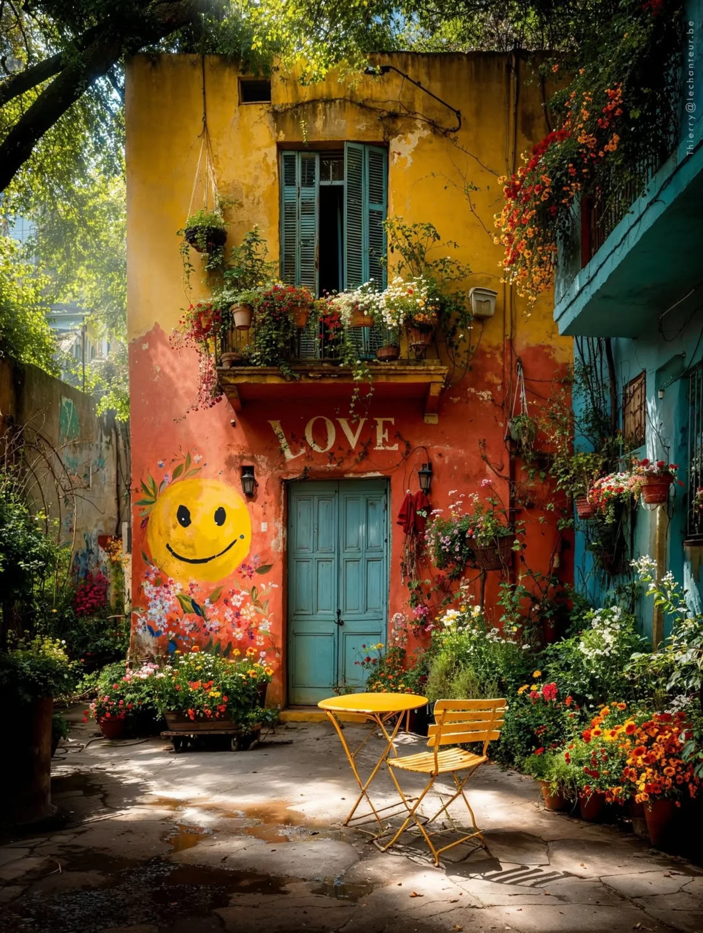 Colorful Courtyard Facade
