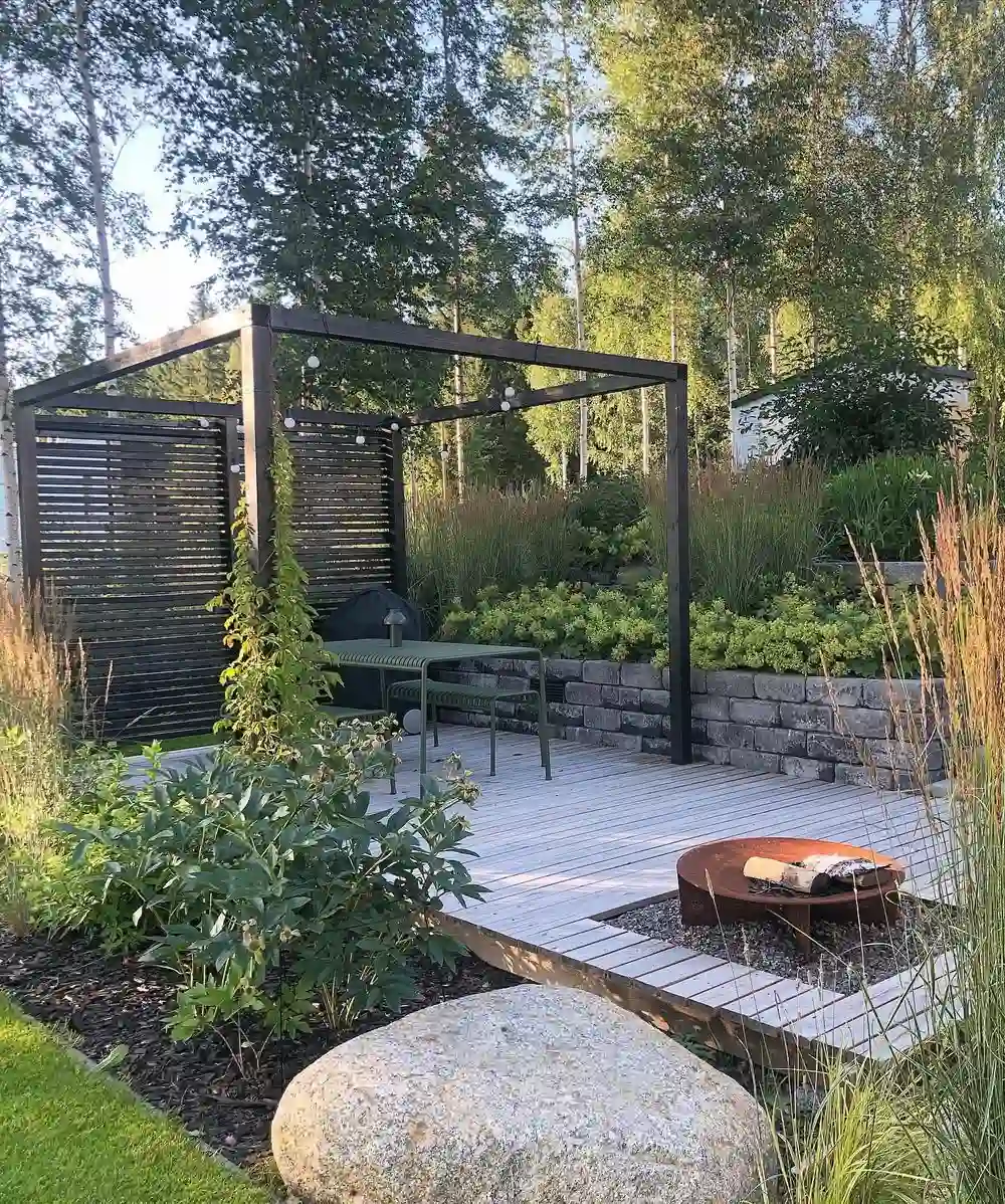 Contemporary Pergola with Vertical Slats