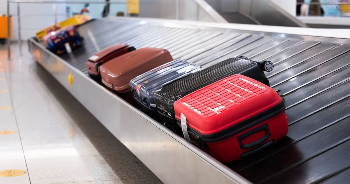 Conveyor Placing Unzipped Bags on Conveyor Belts at airport