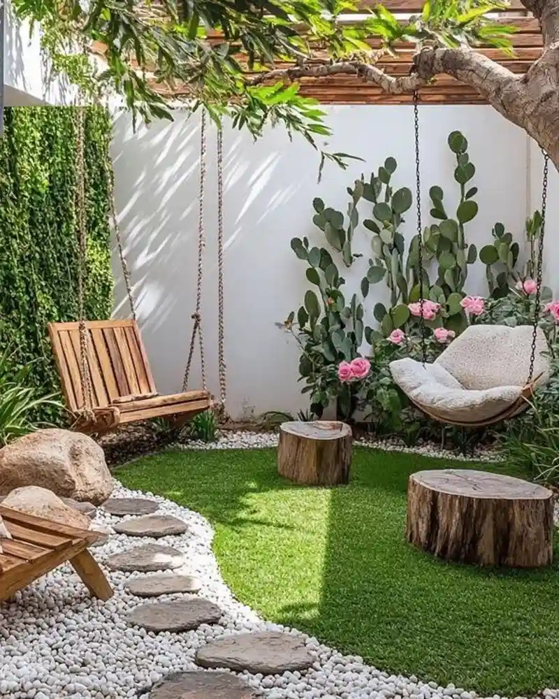 Courtyard Swing and Hanging Chair Nook