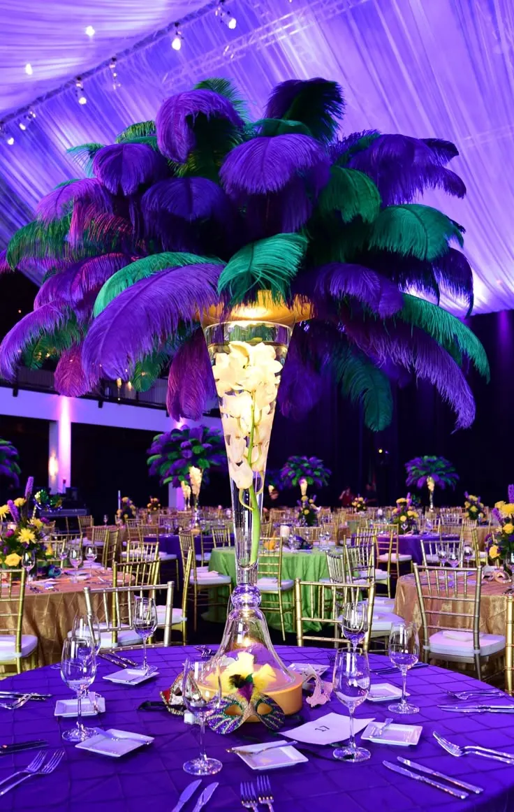 Dramatic Feather Centerpiece Display