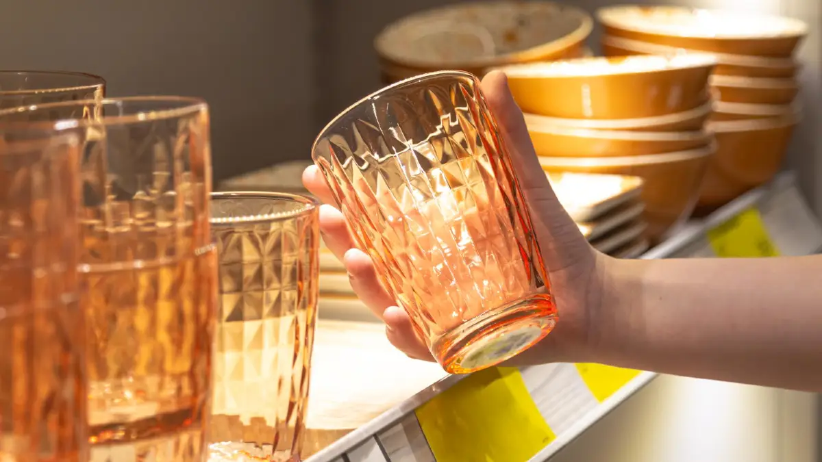 Drinking Glasses Are Cleaned with Furniture Polish