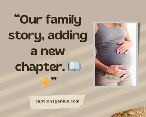 Family Maternity Photo Instagram Captions - Our family story, adding a new chapter.
