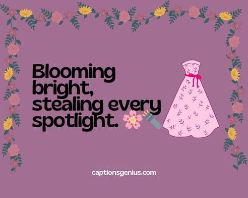 Floral Dress Instagram Captions To Steal The Spotlight! - Blooming bright, stealing every spotlight. ๐ธ๐ฆ