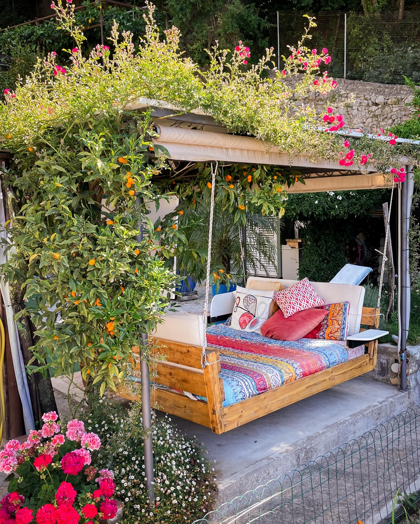 Floral Hanging Daybed Floral Hanging Daybed