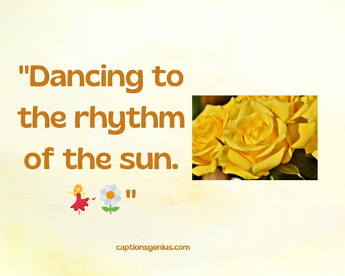 Fresh Yellow Flower Captions For Instagram - Dancing to the rhythm of the sun. 