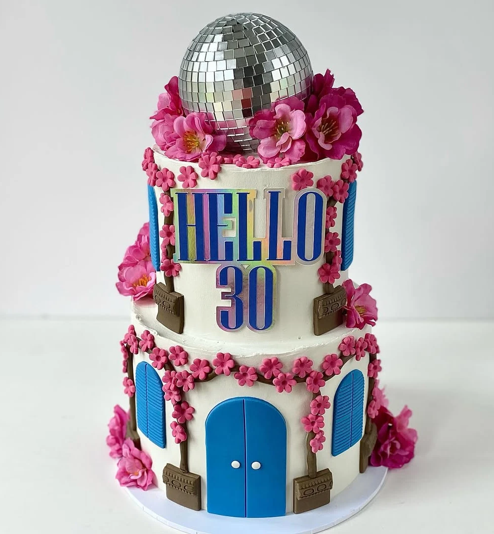 Greek Villa-Inspired Celebration Cake