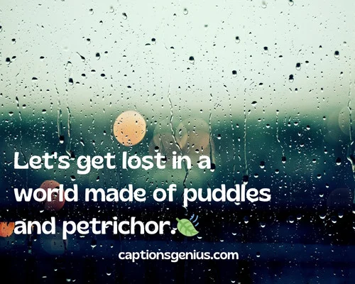 Happy Rain Captions For Instagram - Let's get lost in a world made of puddles and petrichor.π