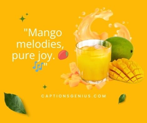 Short Captions For Mango Juice - Mango melodies, pure joy.