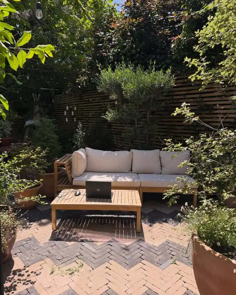 Herringbone Patio Sofa Nook