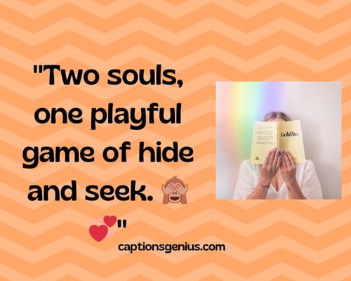 Hidden Face Captions For Couples - Two souls, one playful game of hide and seek.