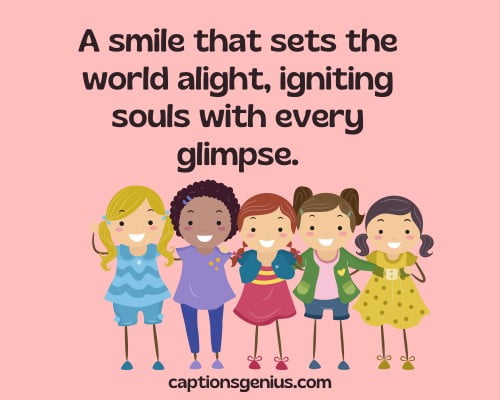 Instagram Captions For Girls Beauty - A smile that sets the world alight, igniting souls with every glimpse.