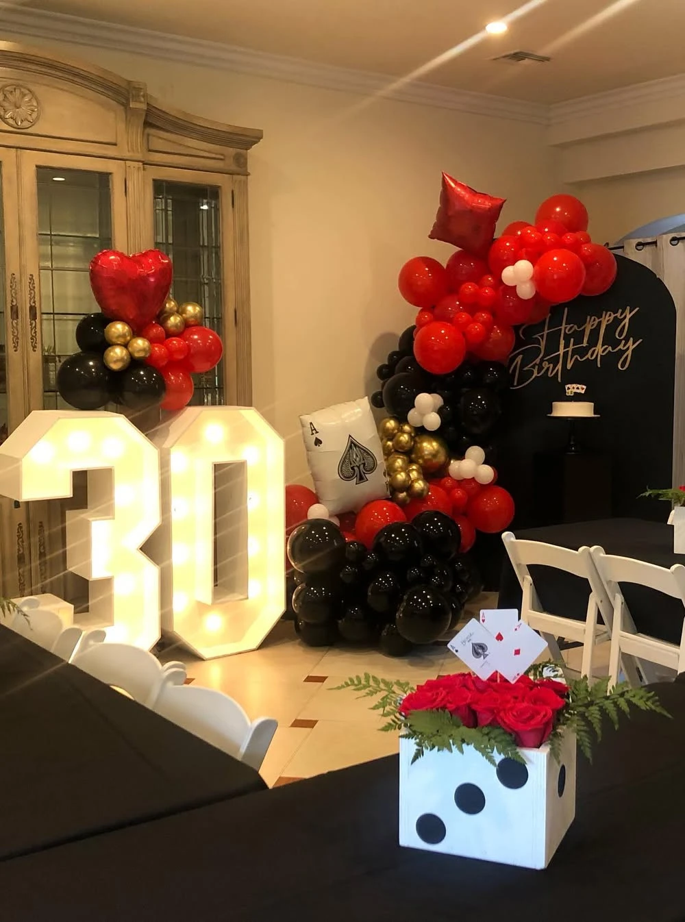 Intimate Casino 30th Birthday Setup