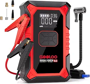 Jump Starter with Built-In Air Compressor