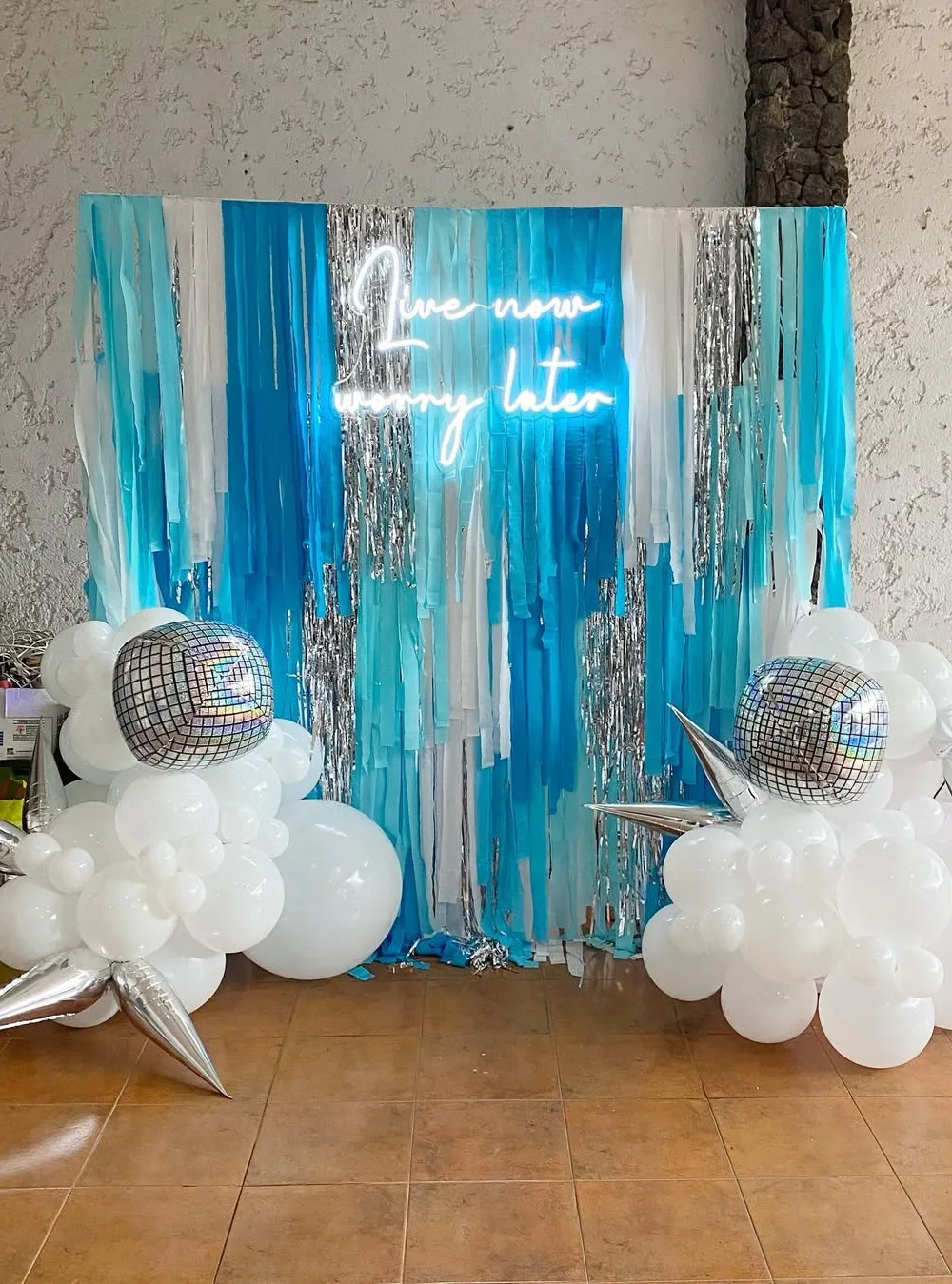 Live Now, Worry Later Photo Backdrop