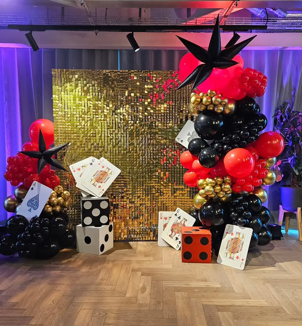 Luxury Gold Sequin Casino Photo Wall