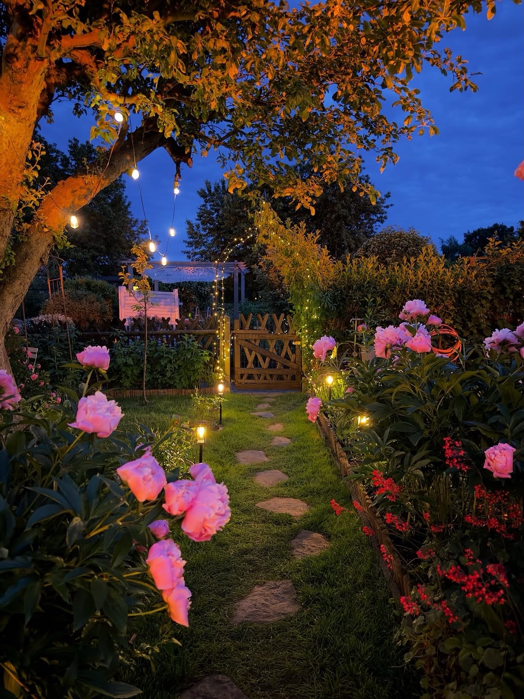 Magical Twilight Path and Floral Gateway