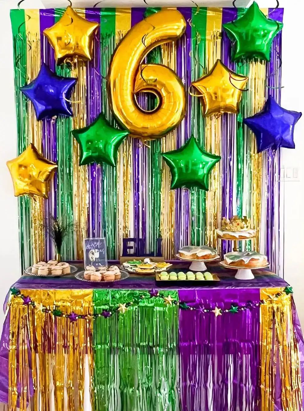 Mardi Gras Birthday Dessert Table