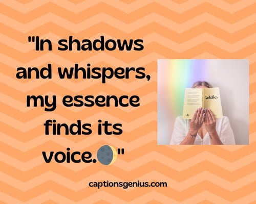 Mysterious Hidden Face Captions For Instagram - In shadows and whispers, my essence finds its voice.๐