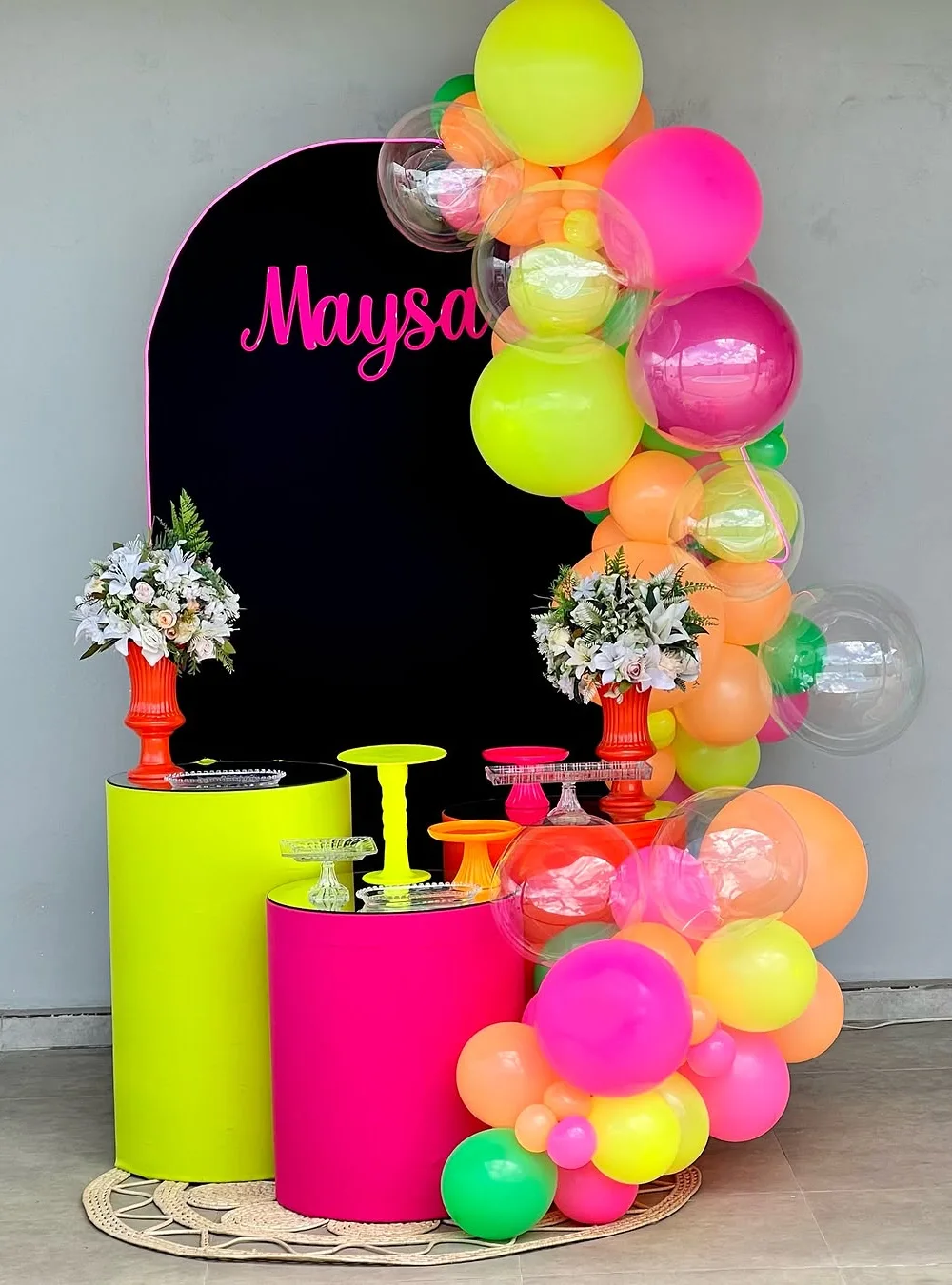 Neon Balloon Arch and Decor