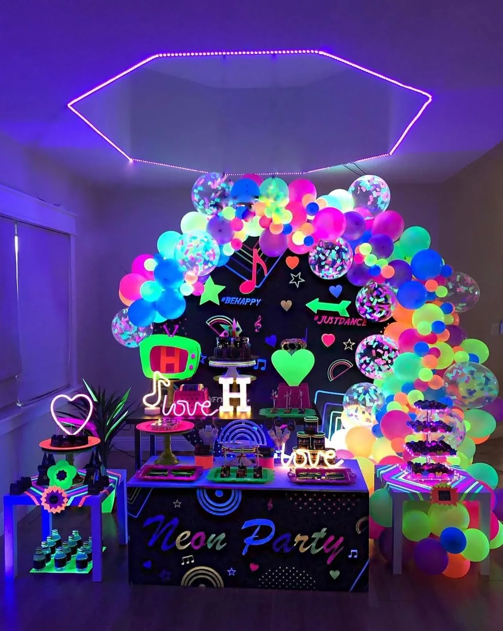 Neon Party Glow-In-The-Dark Setup