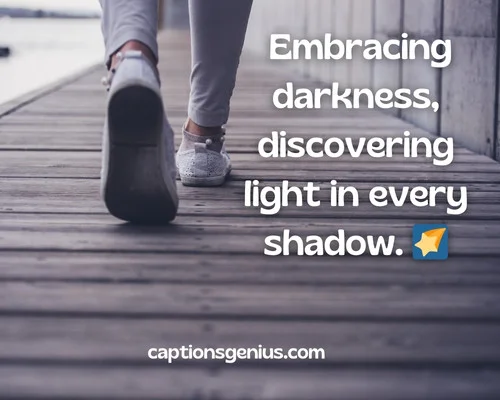 Night Walking Captions For Instagram - Embracing darkness, discovering light in every shadow. ๐