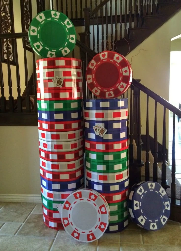 Oversized Poker Chip Stack Entrance Display
