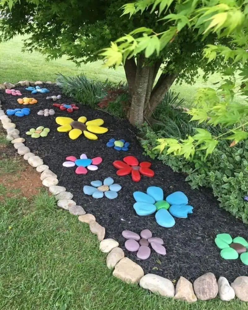 Painted Rock Flower Path
