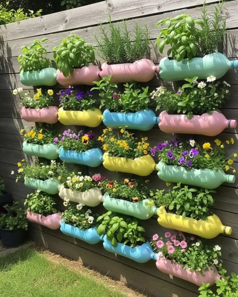 Plastic Bottle Vertical Wall Garden