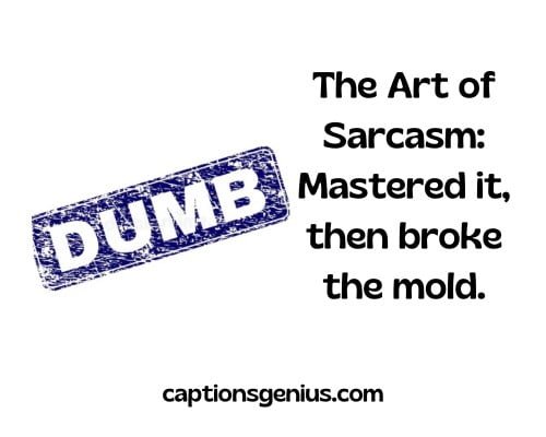 Sarcastic Dumb Captions For Instagram -The Art of Sarcasm: Mastered it, then broke the mold.