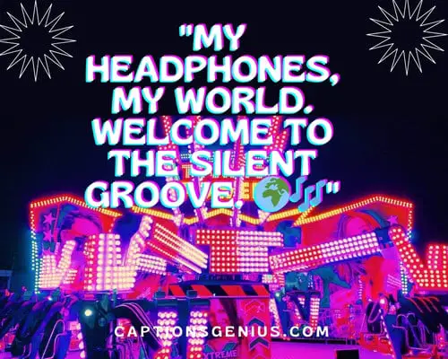 Silent Disco Captions For Instagram - My headphones, my world. Welcome to the silent groove.
