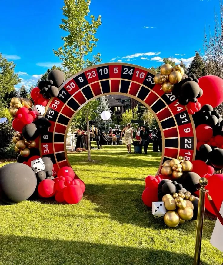 Spectacular Outdoor Roulette Wheel Entrance Arch