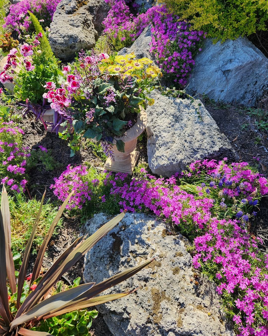 Stone Urn Rockery Display