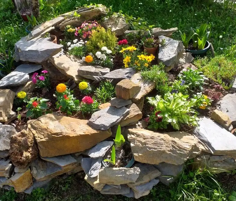 Tiered Slate Stone Planter