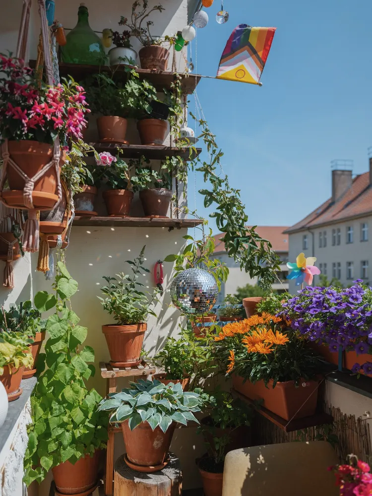 Vibrant Floral Balcony Display Vibrant Floral Balcony Display