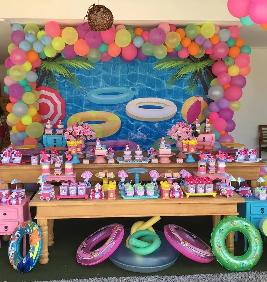 Vibrant Tropical Pool Party Decor A Fun and Colorful Celebration