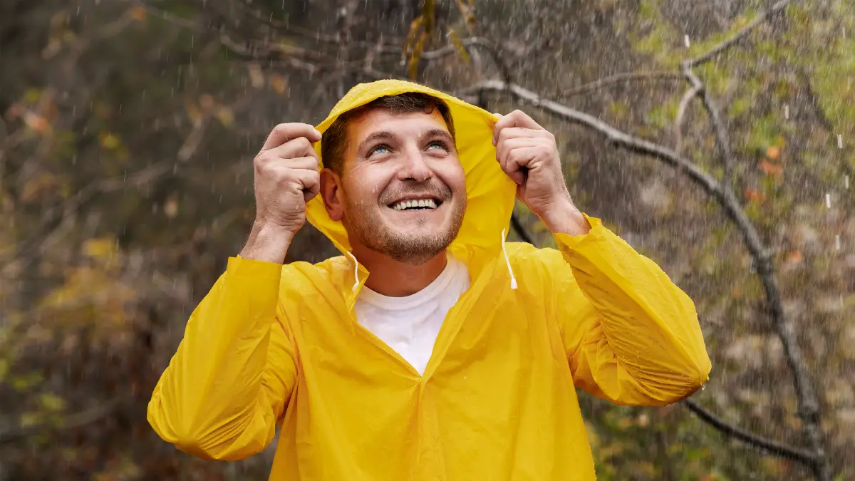 Wear a durable rain jacket