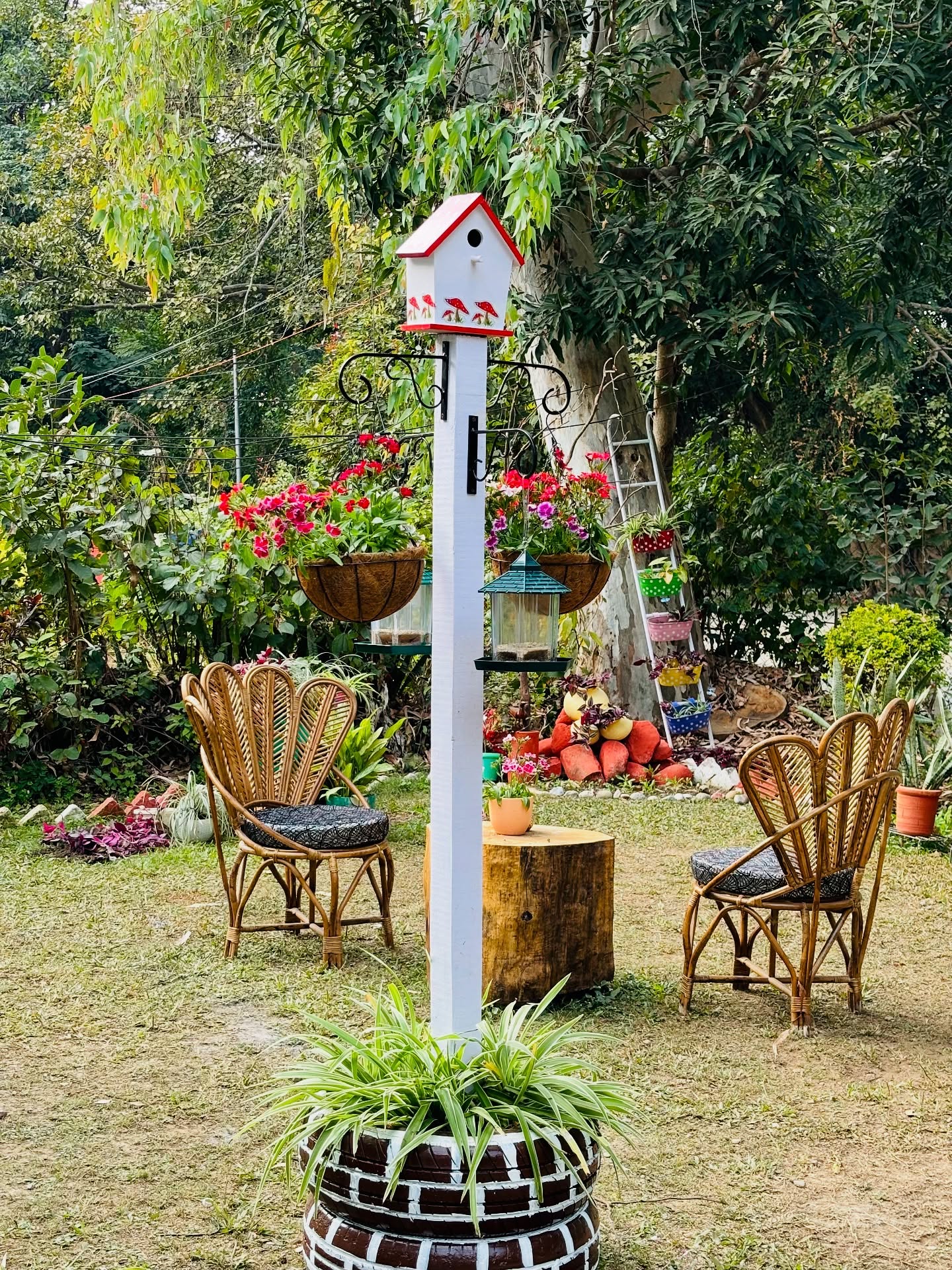 Whimsical Birdhouse Station