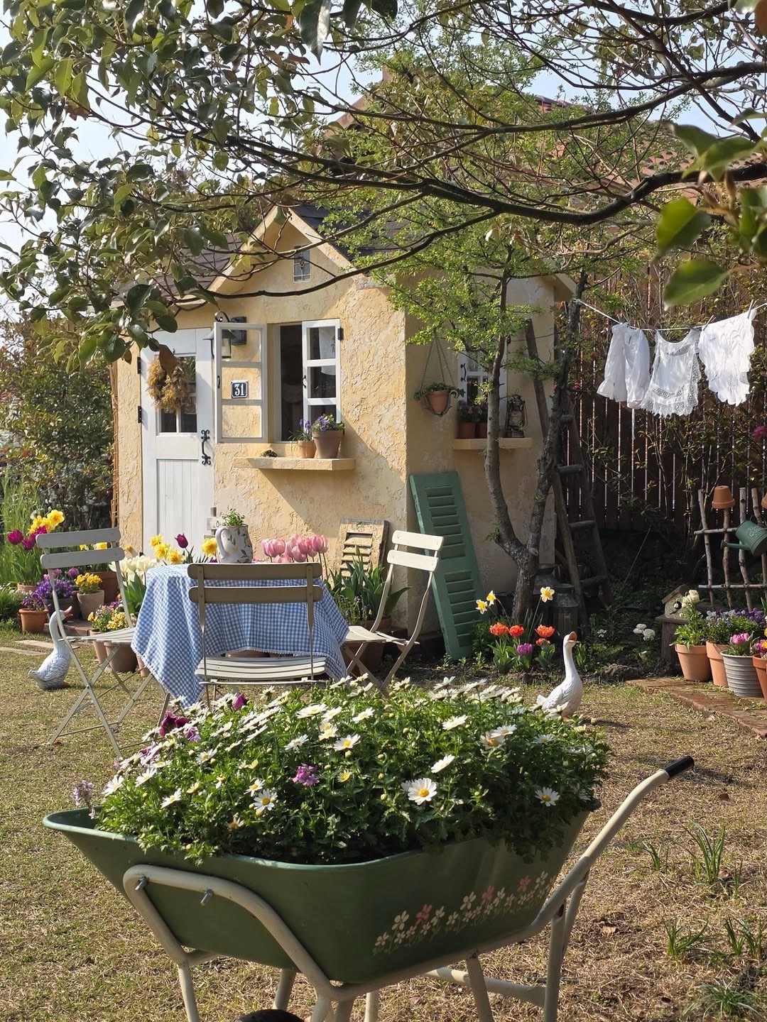 Whimsical Yellow Shed Whimsical Yellow Shed