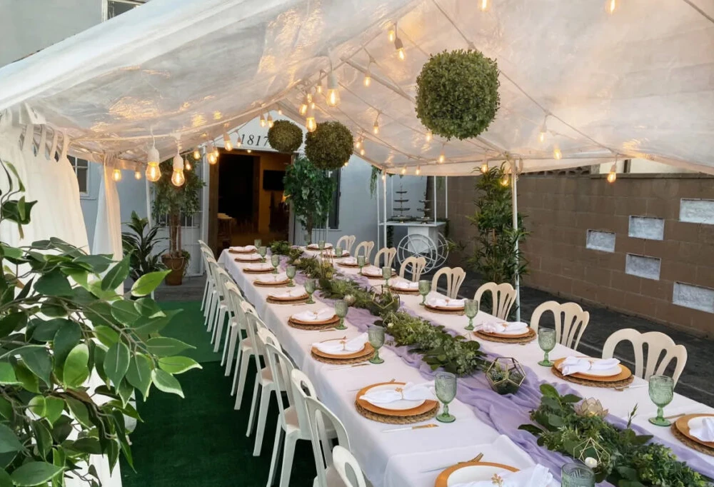 White Garden Party Setting