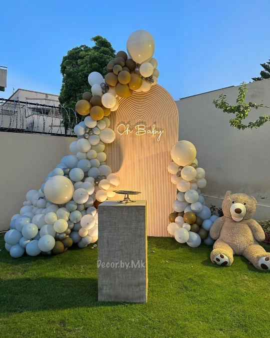 Textured Arch with Neon Sign