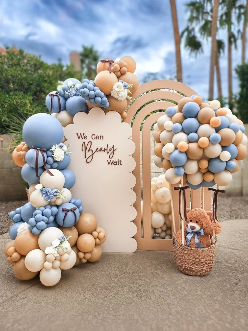 Blue Hot Air Balloon Bear Theme