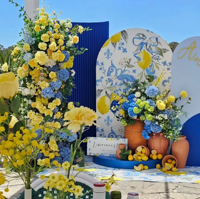 Vibrant Lemon and Floral Archway